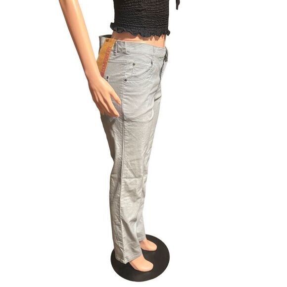 Comfort fit Women's gray mid rise straight leg pant size L/40 - Picture 6 of 8